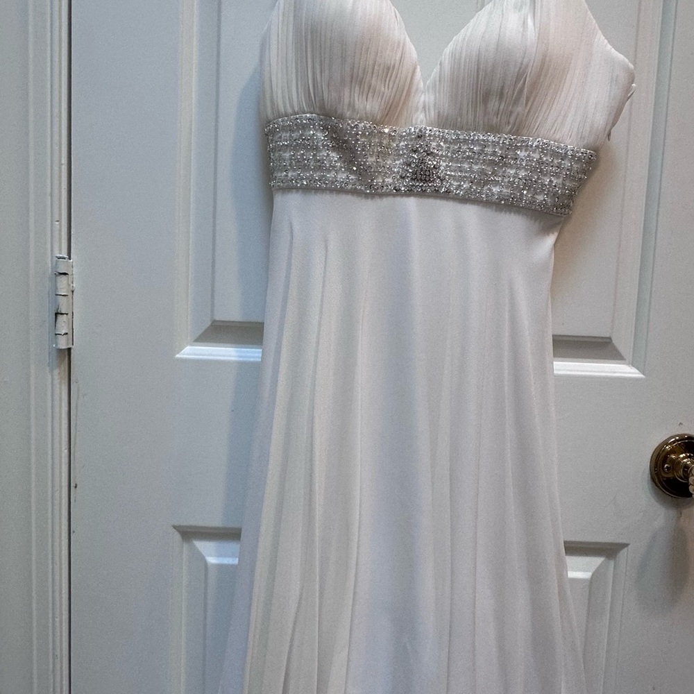 Basix II Elegant White Silk Dress